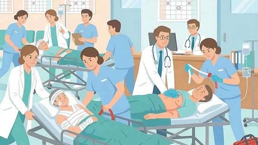 緊急医療現場のイラスト