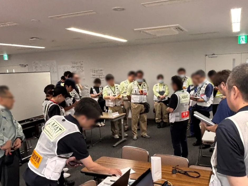 熊本県庁で行われた災害医療支援に関する情報共有の様子