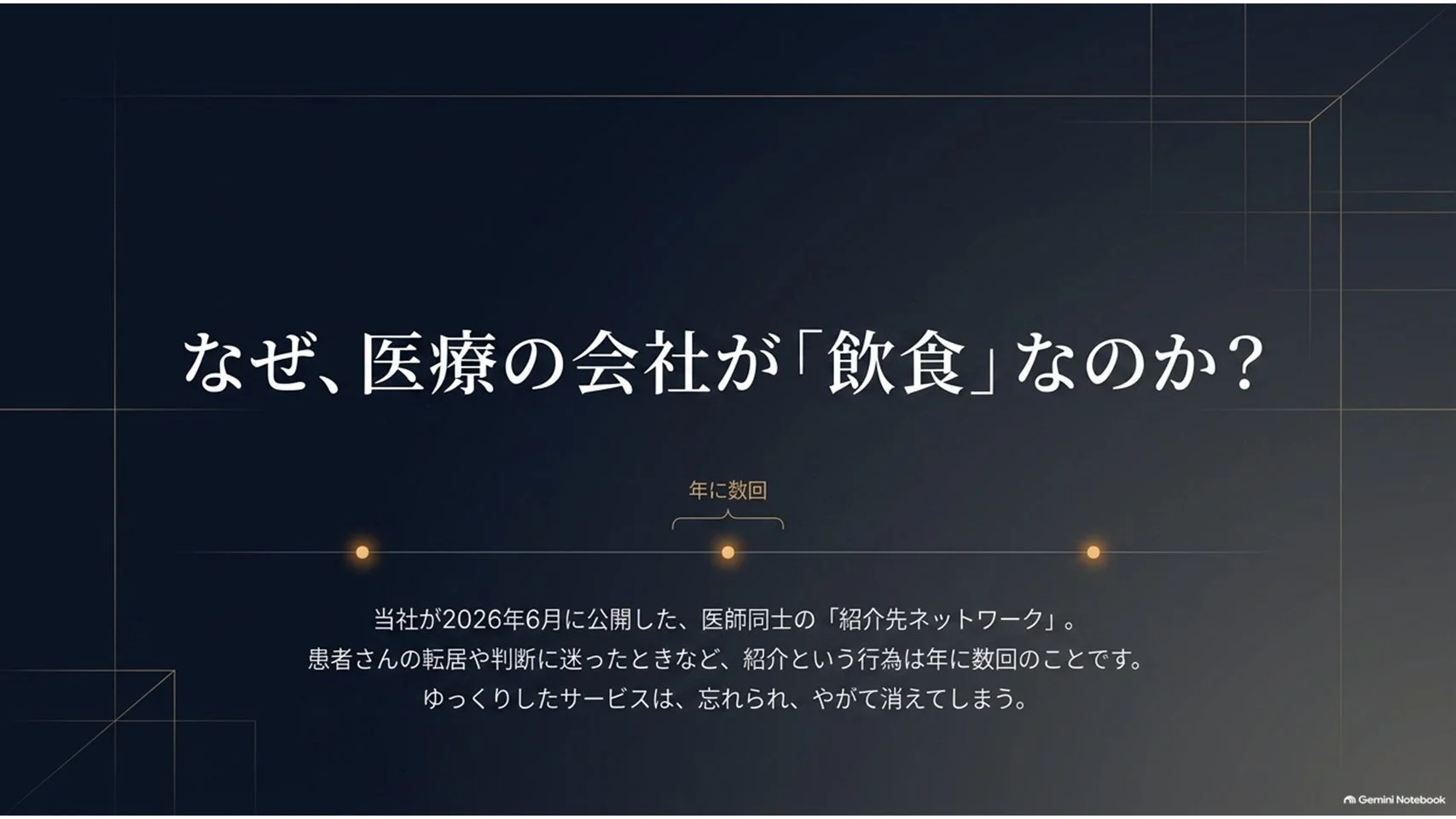 なぜ、医療の会社が「飲食」なのか？