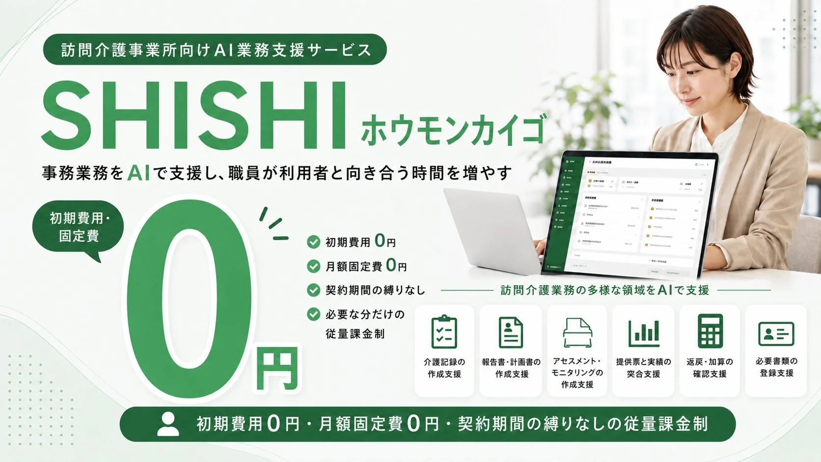 訪問介護事業所向けAI業務支援サービス SHISHI ホウモンカイゴ