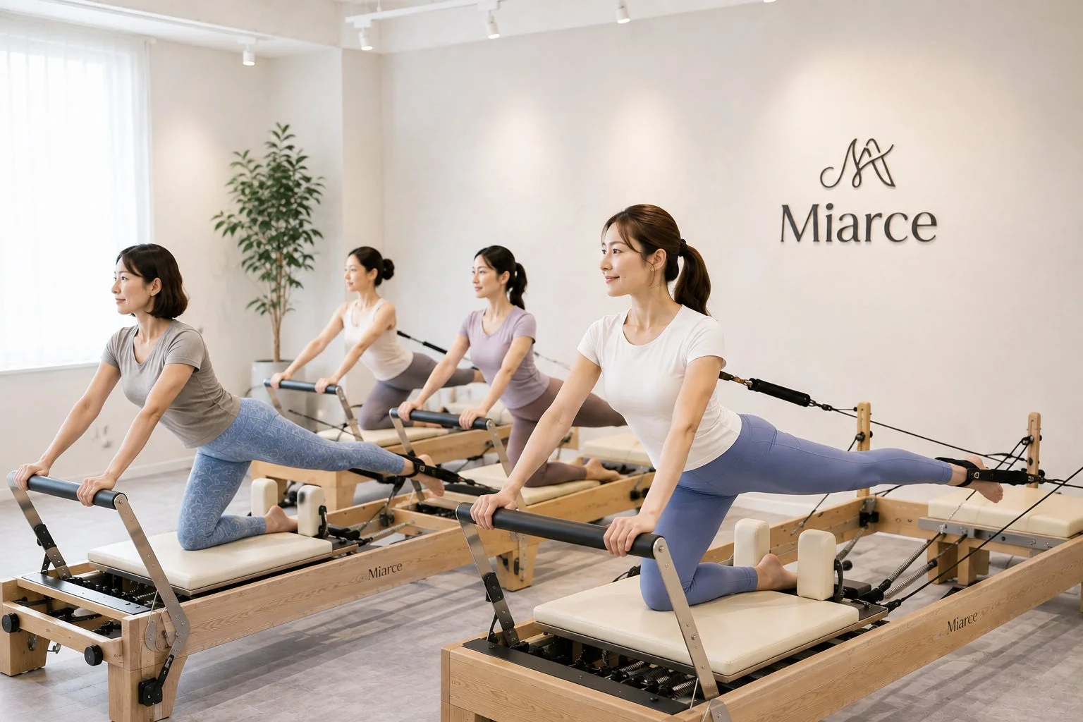 Miarceスタジオでのピラティスエクササイズ