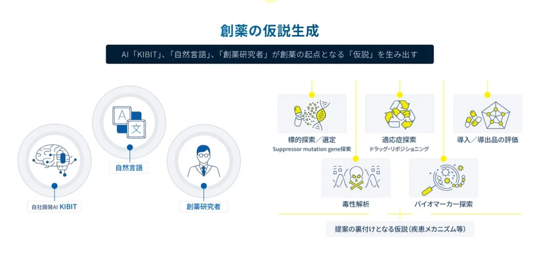 AI「KIBIT」と自然言語処理、創薬研究者が連携し、創薬の仮説を生成するプロセス
