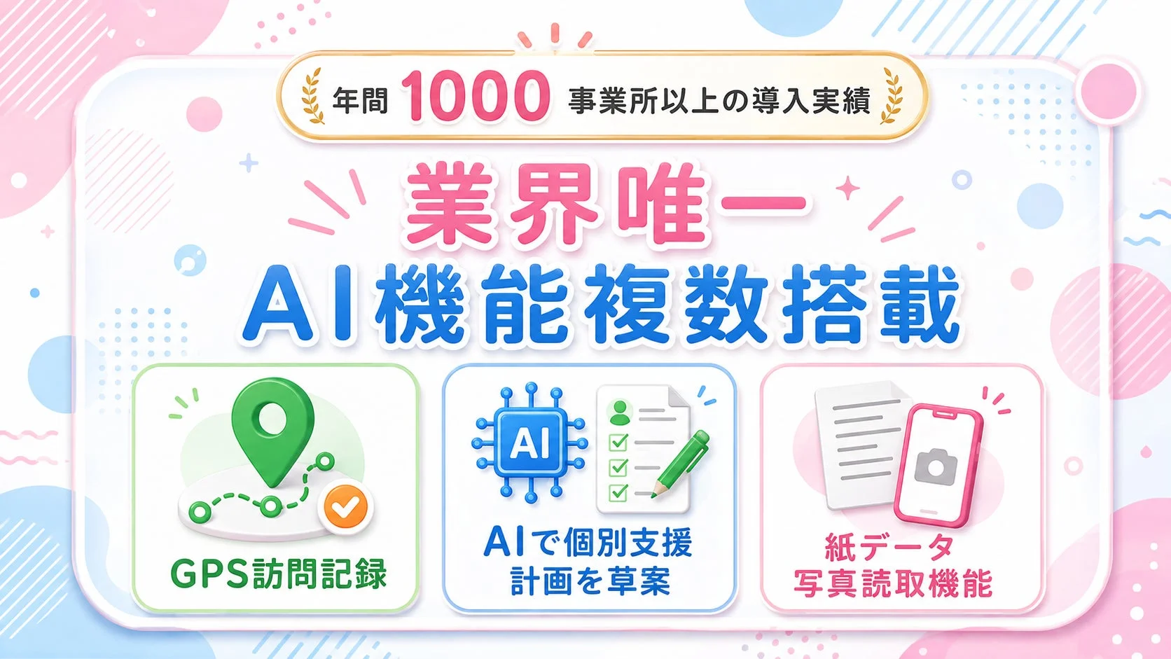年間1000事業所以上の導入実績