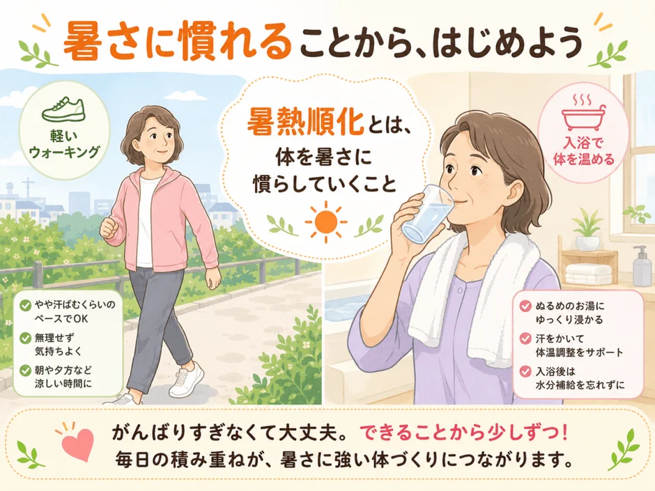 暑熱順化の説明イラスト