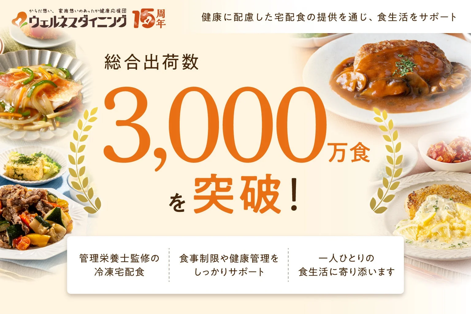 ウェルネスダイニング 総合出荷数3,000万食突破