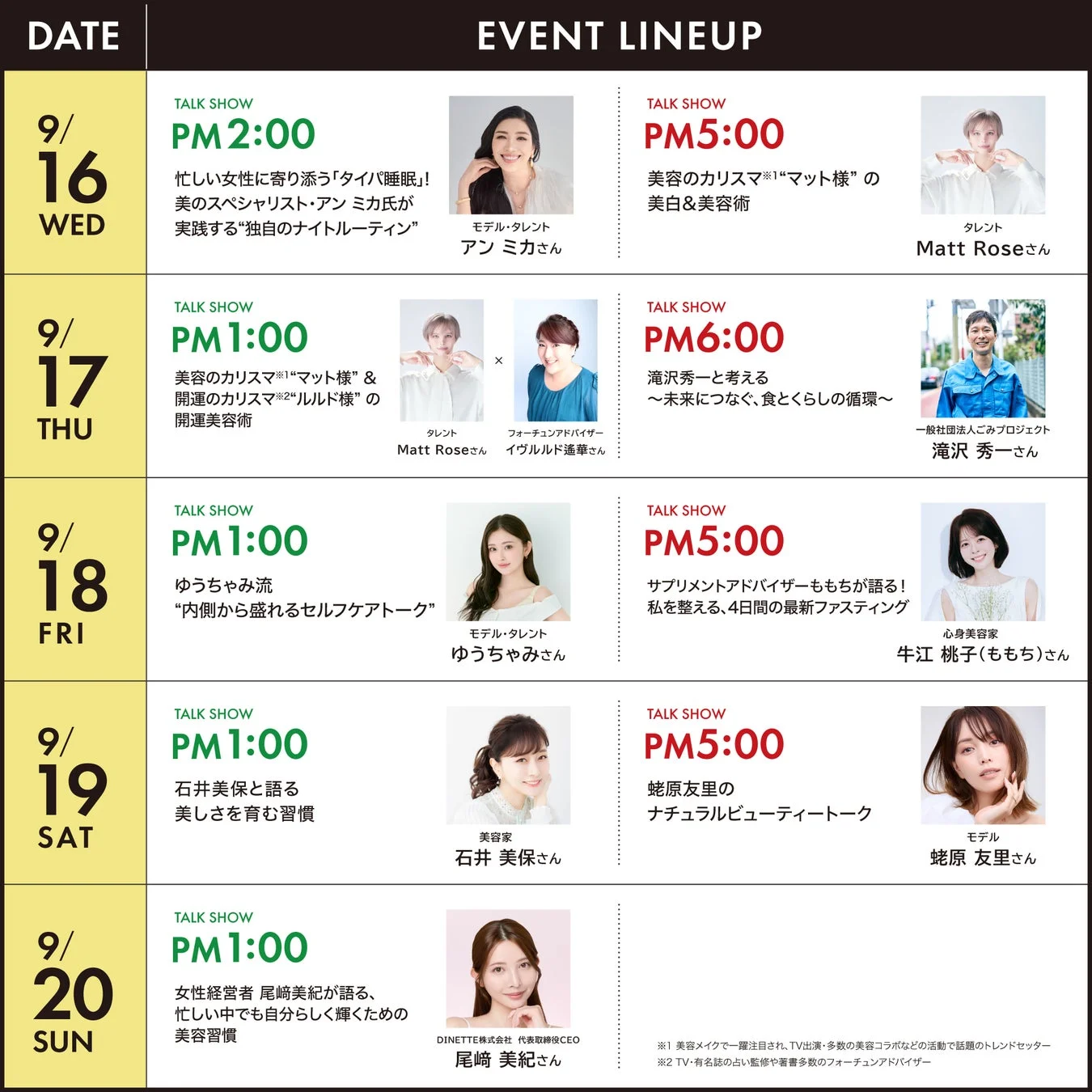 Biople FES OSAKA 2026 トークショーラインアップ