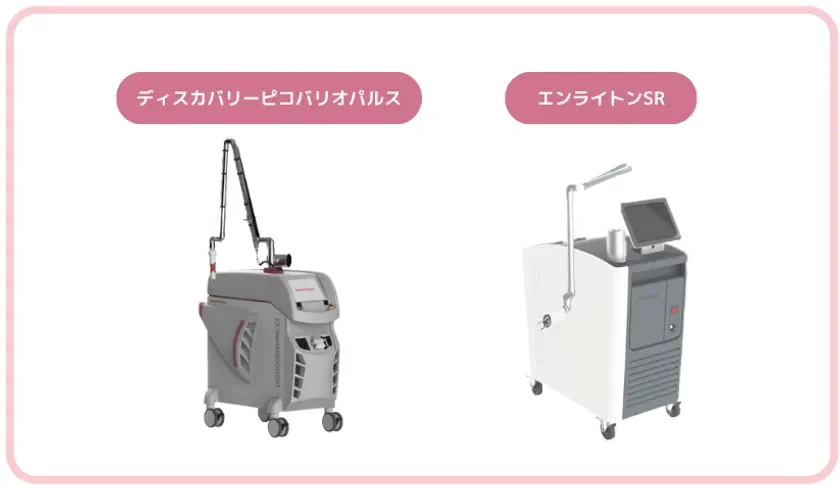 2つのレーザー機器